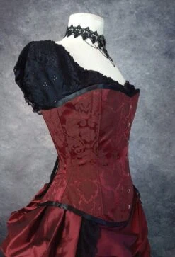 Ltd Edition Garnet Brocade Corset, Custom Sized