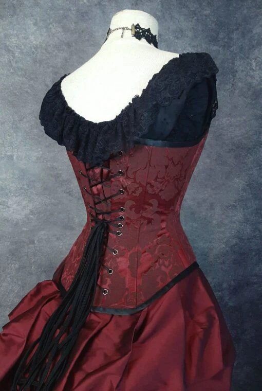Ltd Edition Garnet Brocade Corset, Custom Sized - Image 6