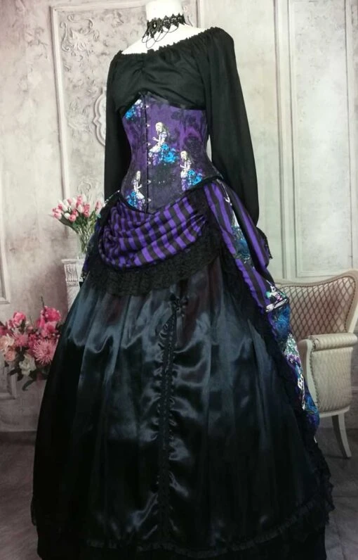 Dark Alice Purple Alice Victorian Bustle Skirt - Image 7