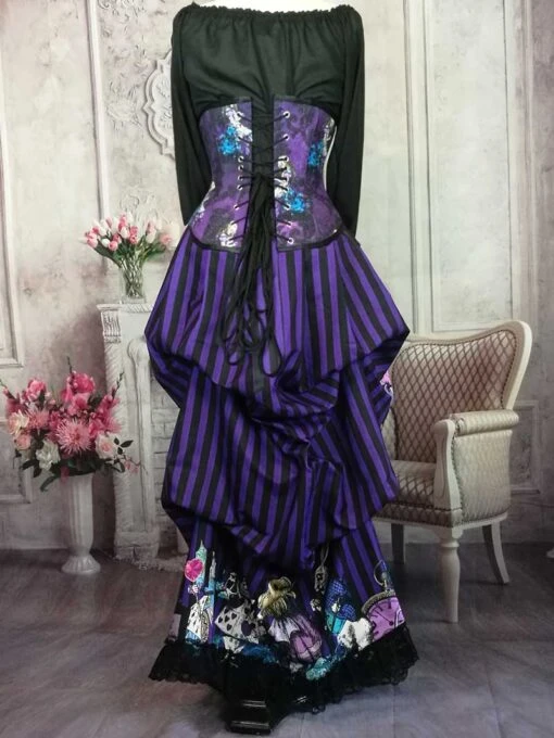Dark Alice Purple Alice Victorian Bustle Skirt - Image 5