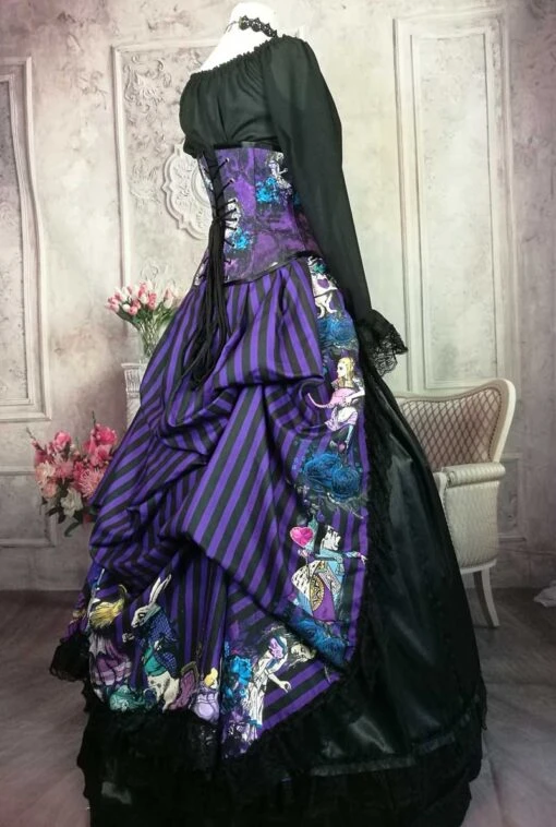 Dark Alice Purple Alice Victorian Bustle Skirt - Image 6
