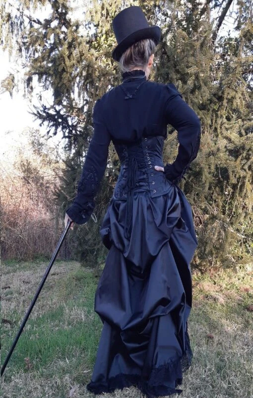 Black Victorian Bustle Skirt, Made To Order - Image 2