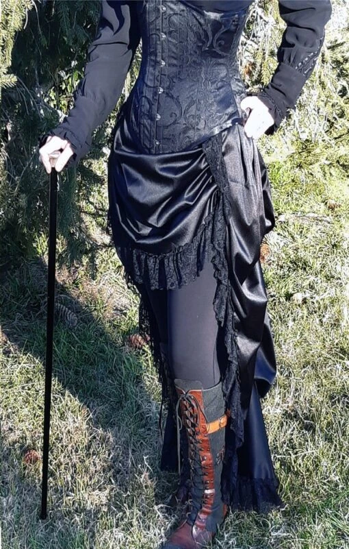 Black Victorian Bustle Skirt, Made To Order - Image 4
