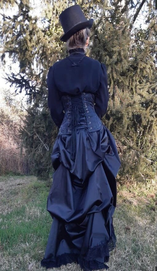 Black Victorian Bustle Skirt, Made To Order - Image 3
