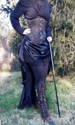 Black Victorian Bustle Skirt, Made To Order