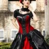 Black Rose TOC Corset, One Only, 20" -Vintage Veil Clothing Store wm Black Rose Ensemble front closer corset focus 800x1200