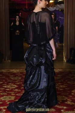Ebony Victorian Skirt, Made To Order -Vintage Veil Clothing Store wmebony victorian skirt side back Carla 800x1200