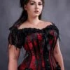 Pandora Femme Fatale, Custom Sized -Vintage Veil Clothing Store wmred pandora overbust corset side front 800x1200