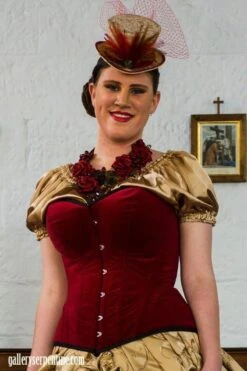Red Velvet Turn Of The Century Corset, Made To Measure