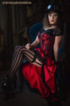 Wild Wild West Over Bust Corset, Custom Sized -Vintage Veil Clothing Store wmwild wild west pandora toc seated