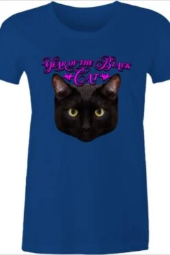 Year Of The Black Cat -Vintage Veil Clothing Store yblackcatblue
