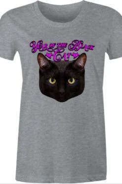 Year Of The Black Cat -Vintage Veil Clothing Store yblackcatgreymarle